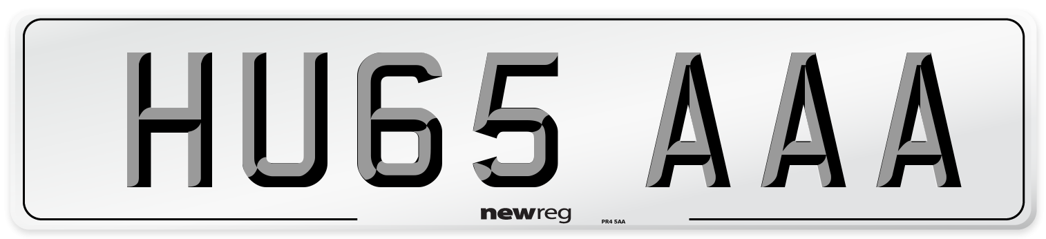 HU65 AAA Number Plate from New Reg